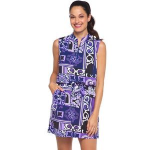 IBKUL Jacklin Sleeveless Drawstring Dress S XL Purple/Lavender Golf Tennis